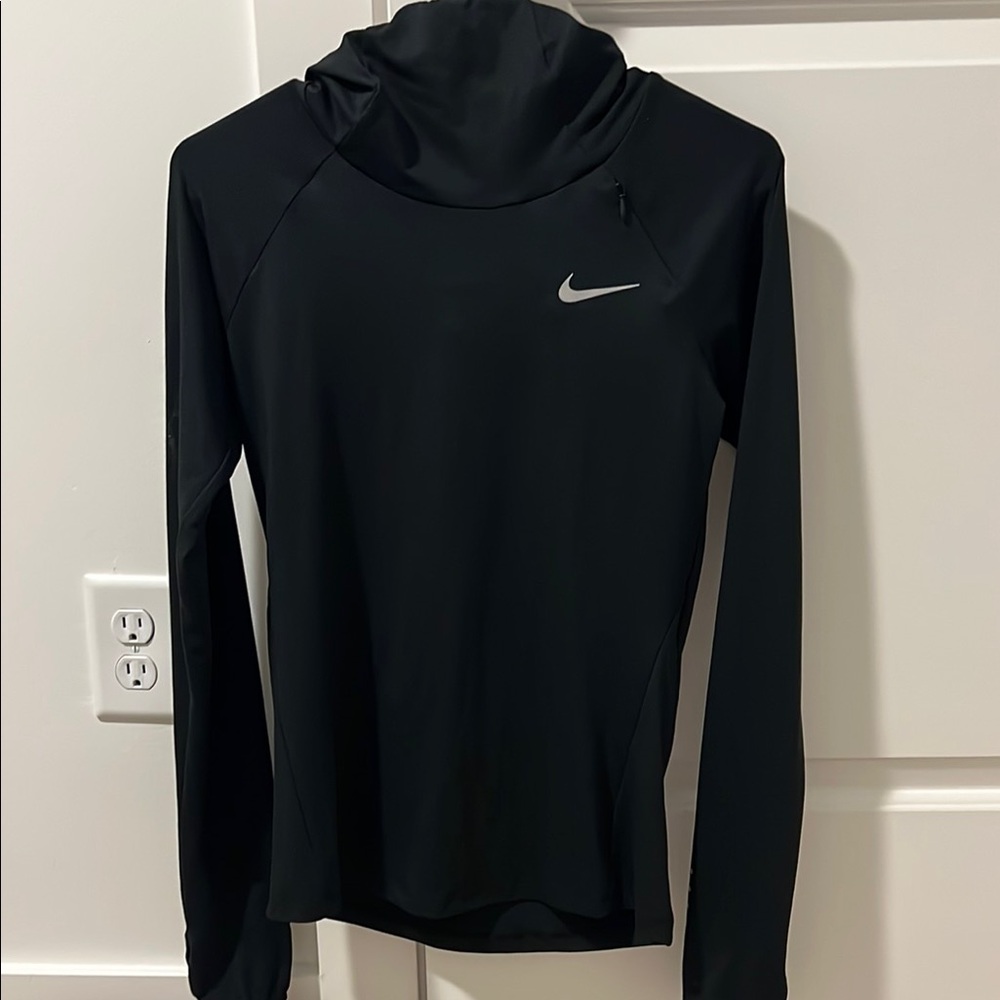 Nike Black Fitted Long Sleeve Hoodie